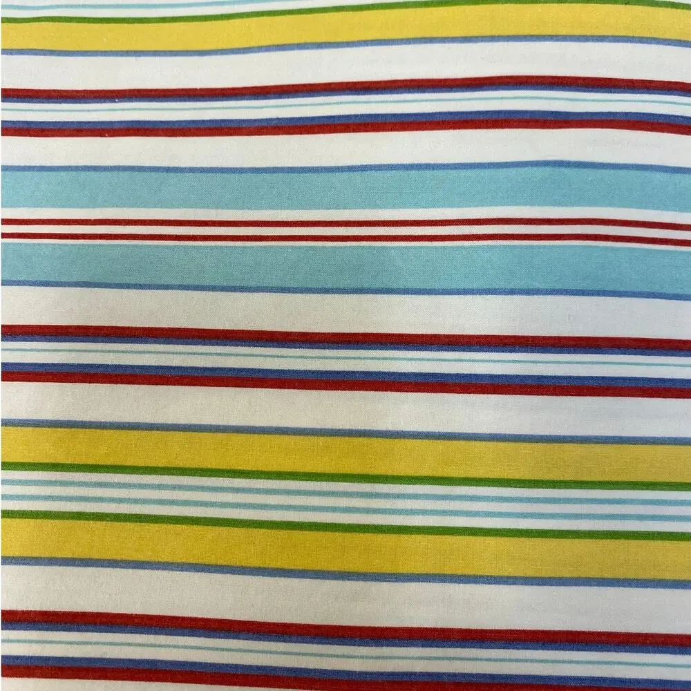 Lauren Ralph Lauren Flat Sheet Queen Cabana Stripe 100% Cotton Coastal FLAW